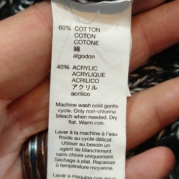 Gap Heathered Knit Black & White Sweater Sz Med - Picture 6 of 6